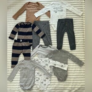 10 Piece Carter’s Toddler Boy’s Size 18-24M Long-Sleeves
& Pants/ Outfit Bundle